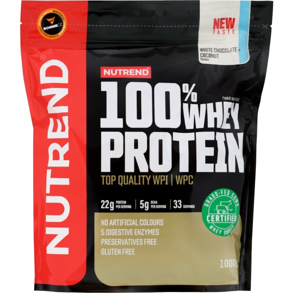 Nutrend 100% Whey Protein 1000g – Gusto Cookies & Cream, 22g Di Proteine Per Dose, Con BCAA, Per Massa Muscolare E Recupero