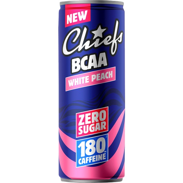 Chiefs BCAA Drink - 330 ml, bílá broskev 2 tropic-pomeranč