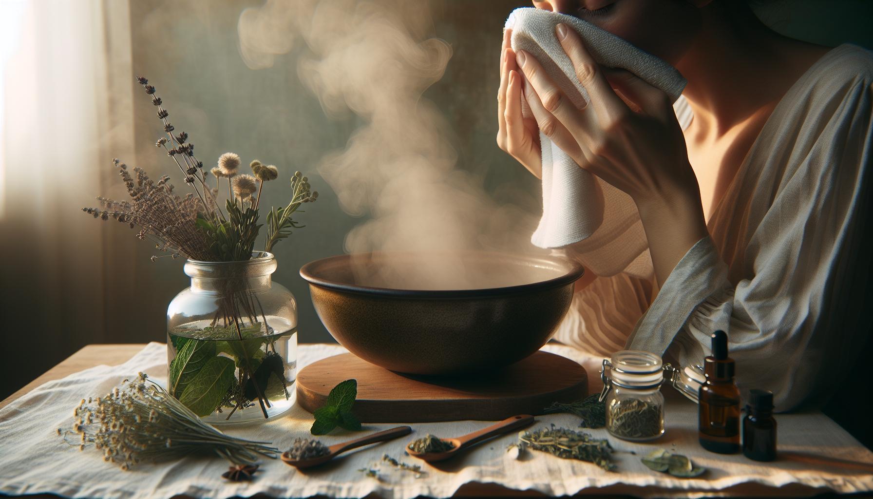 Dýchání páry ⁢a bylinkové inhalace pro lepší průchodnost nosu