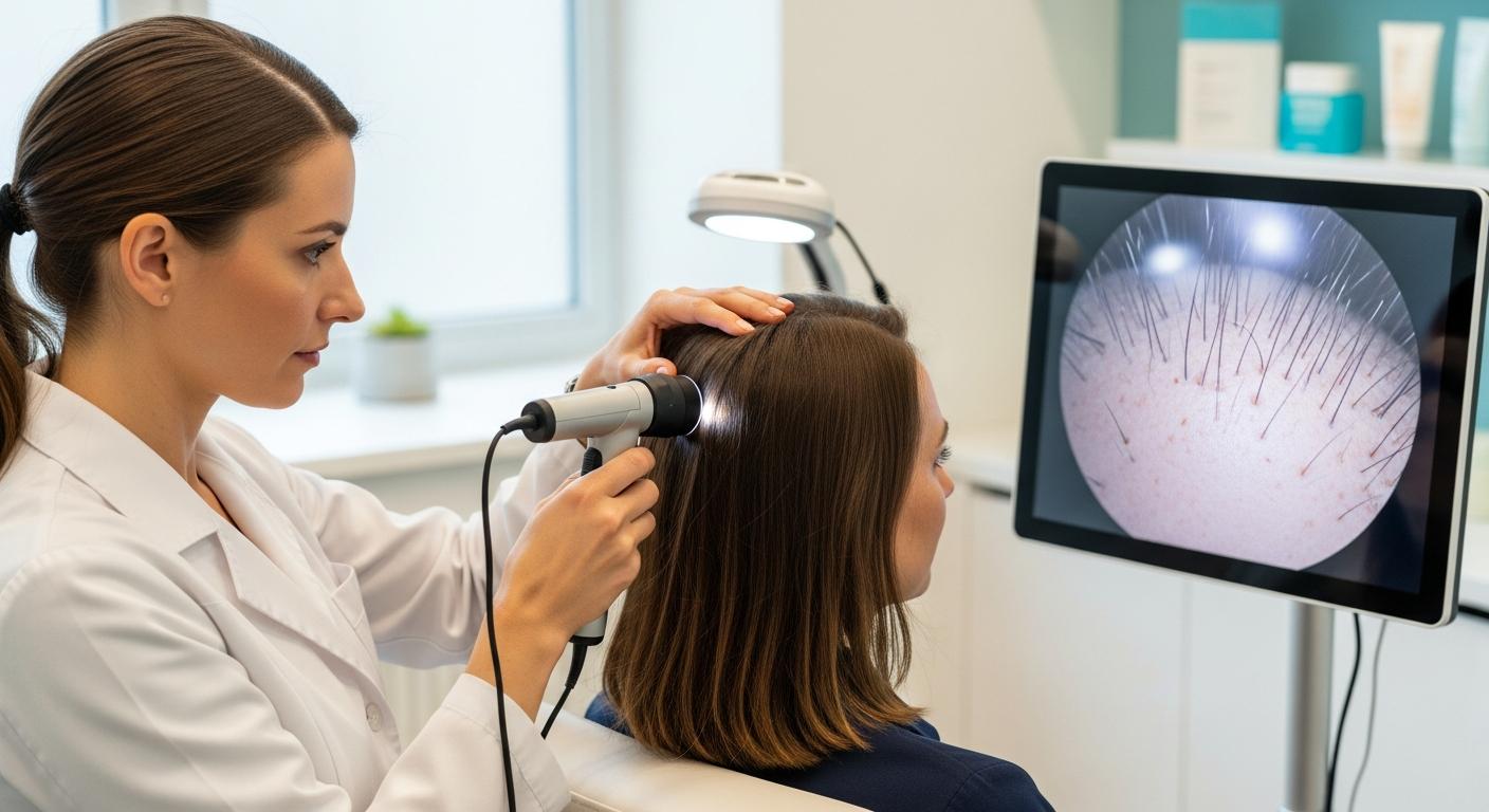 Základní diagnostika stavu vlasů a pokožky hlavy